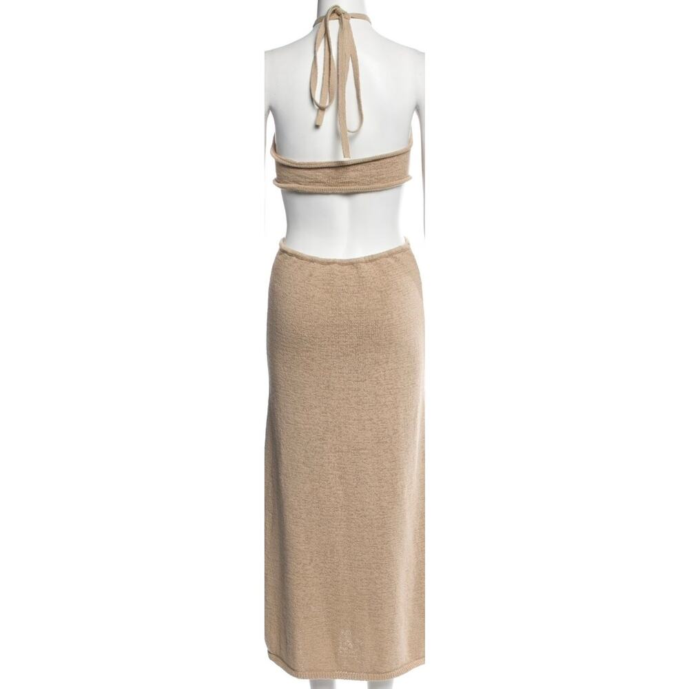 Cult Gaia Halterneck Cutout Tan Midi Length Dress Size: M - Picture 3 of 6